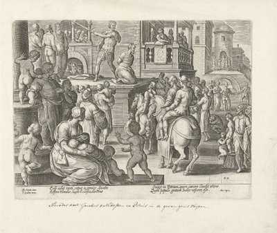 Decapitação de Tiago, o Maior Atos dos Apóstolos (título da série) Acta Apostolorum (título da série) de Philips Galle (possibly)