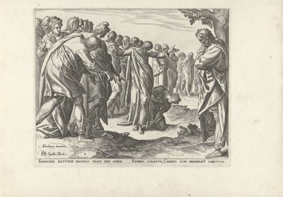Cristo cura uma mulher com perda de sangue
Seis cenas com Cristo e mulheres dos evangelhos (título da série) de Philips Galle