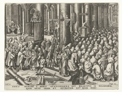 Acreditar Fides (título no objeto) As Sete Virtudes (título da série) de Philips Galle
