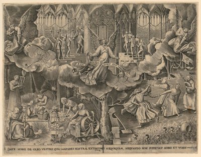 Parábola das virgens prudentes e insensatas de Philips Galle