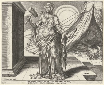Jael Iahel (título no objeto) Oito Mulheres Famosas do Antigo e do Novo Testamento (título da série) de Philips Galle