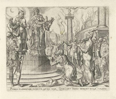 Judit mostra a cabeça de Holofernes ao povo
História de Judith e Holofernes (título da série) de Philips Galle