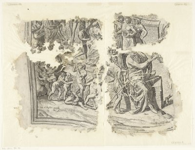 Canto inferior esquerdo de uma impressão da cena de Cebes
Tabula Cebetis Carta Vitae (título original) de Philips Galle