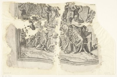Canto inferior esquerdo de uma impressão da cena de Cebes
Tabula Cebetis Carta Vitae (título original) de Philips Galle