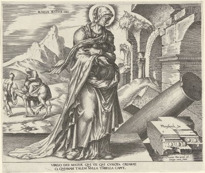 Maria
Maria Mater Dei (título sobre o objecto)
Oito mulheres famosas do Antigo e do Novo Testamento (título da série) de Philips Galle