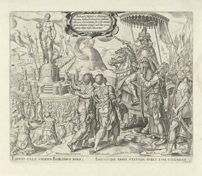 Nebuchadnezzar acusa Shadrach, Meshach e Abednego
História de Shadrach, Meshach e Abednego (título da série) de Philips Galle