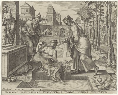 Os anciãos tentam seduzir Susanna
História de Susanna (título da série) de Philips Galle