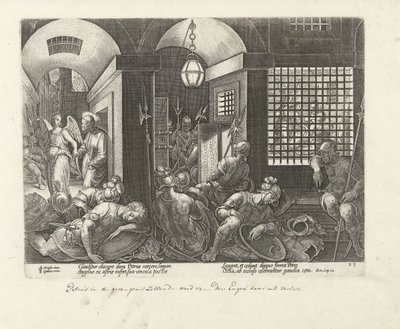 Peter é libertado da prisão por um anjo
Actos dos Apóstolos (título da série)
Acta Apostolorum (título da série) de Philips Galle