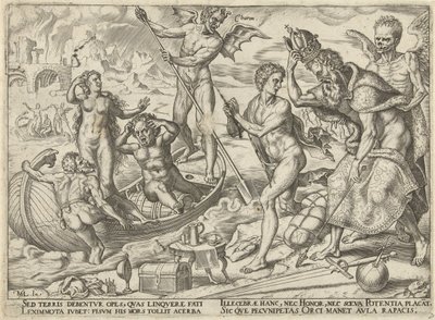 A riqueza é inútil após a morte A miséria das riquezas (título da série) de Philips Galle