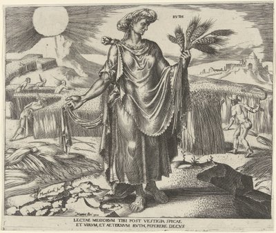 Ruth
Rvth (título sobre o objecto)
Oito mulheres famosas do Antigo e do Novo Testamento (título da série) de Philips Galle