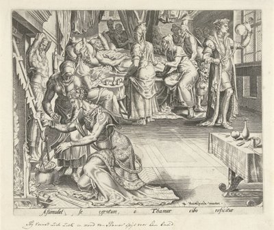 Tamar cozinha para Amnon
História de Tamar e Amnon (título da série) de Philips Galle