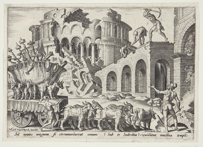 Os caldeus levando os tesouros do templo de Philips Galle