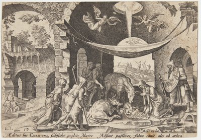 A adoração dos pastores de Philips Galle