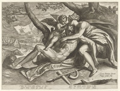 Vénus chora a morte de Adónis
A história de Adónis (título da série) de Philips Galle