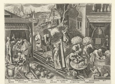 Prudência
Prudentia (título sobre o objecto)
As sete virtudes (título da série) de Philips Galle