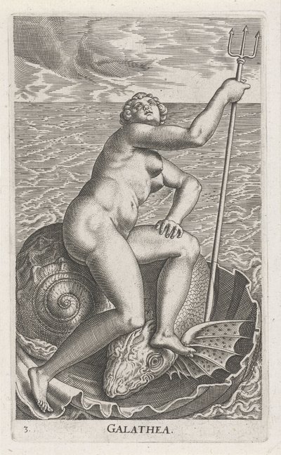 Waternimf Galatea
Galathea (título sobre o objecto)
Stroom- en waternimfen (título da série)
Nimpharum oceanitidum, ephydridum potamidum naiadum (título da série) de Philips Galle