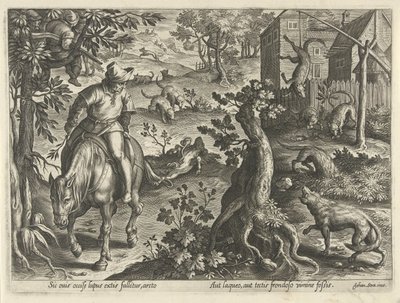 Caça ao lobo com armadilhas
Cenas de caça (título da série)
Em quibus omne genus venationis, aucupij, piscatusque (título da série) de Philips Galle