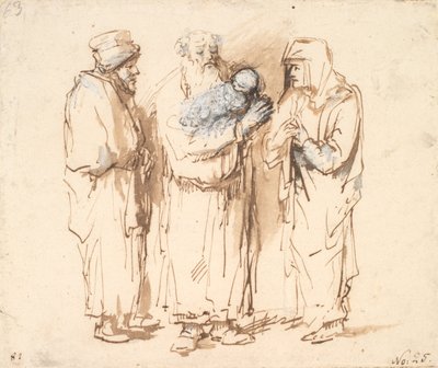 Scrooge com o Menino Jesus, Anna e uma terceira figura de Philips Koninck