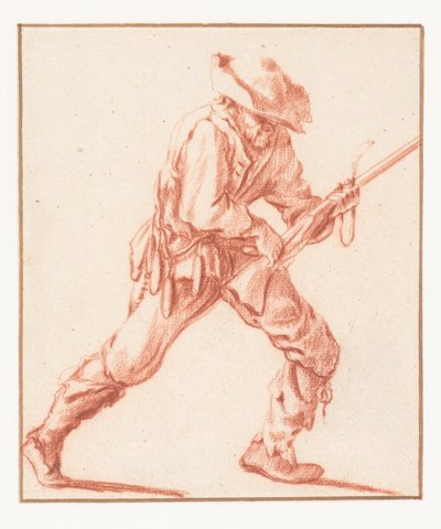 Homem carregando um rifle de Philips Wouwerman (copy after)