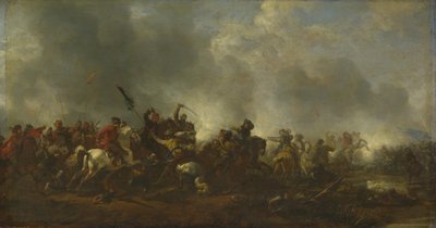 Cavalaria atacando infantaria, 1656-1668 de Philips Wouwerman