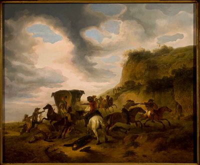 Assalto a viajantes de Philips Wouwerman
