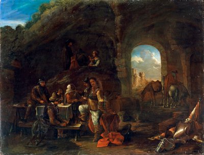 Cena da taberna, c1640-1665 de Philips Wouwerman