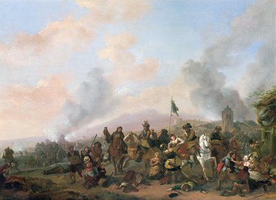 O saque de uma aldeia de Philips Wouwerman
