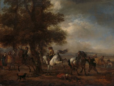 O cinzento balouçante, c.1660-1665 (óleo sobre painel) de Philips Wouwermans or Wouwerman