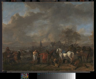 A vitória dos camponeses, c.1665 (óleo sobre tela) de Philips Wouwermans or Wouwerman