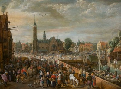 Vista do Grote Markt em Lier, início do século XVII. de Philips de Momper the Elder