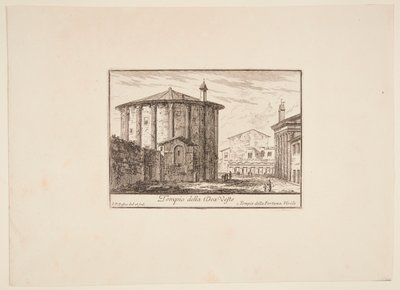 Dinamarquês: Templo da deusa Vesta. 1. Templo de Fortuna Virile de Philothée Francois Duflos