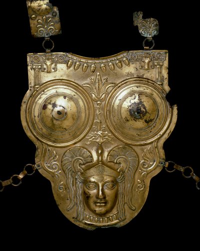 Civilização fenícia: navio de batalha de bronze dourado de Ksour-es-Saf (Ksour es Saf, Ksour Essef ou Ksour Essaf). Século III-2º a.C. Museu Bardo de Tunes de Phoenician