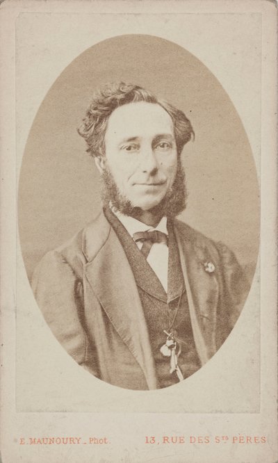 Retrato do violinista e compositor Camillo Sivori 1815-1894 . de Photo studio Eugène Maunoury.