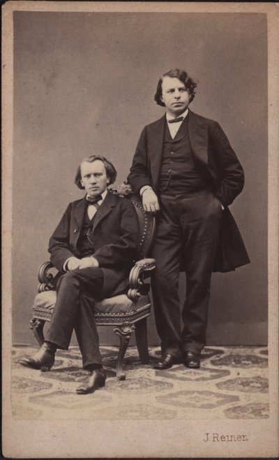 Johannes Brahms 1833-1897 e Josef Joachim 1831-1907, 1867. de Photo studio J. Reiner.