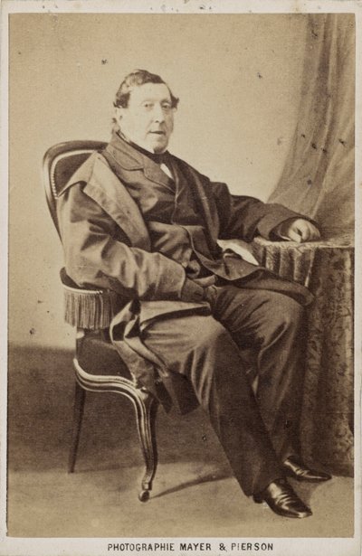 Retrato do compositor Gioachino Antonio Rossini 1792-1868, ca 1860. de Photo studio Mayer and Pierson.