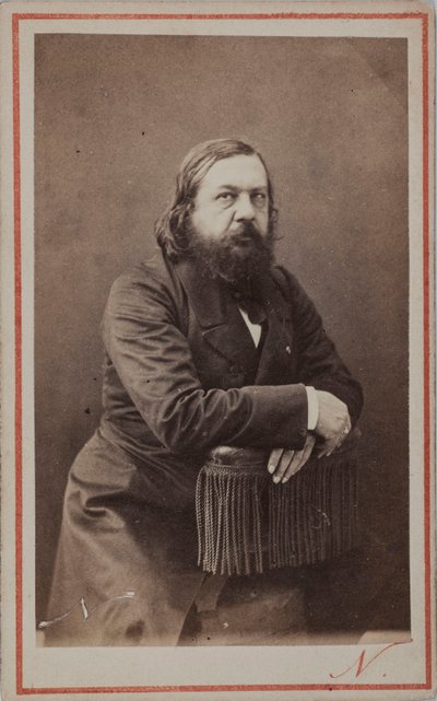 Retrato do poeta Théophile Gautier 1811-1872, 1872. de Photo studio Nadar.