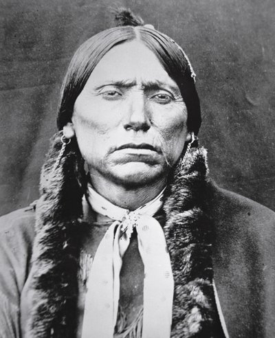 Quanah Parker (c.1845-1911) (foto a p/b) de Photographer American