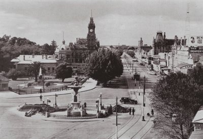 Uma vista de Bendigo, Victoria (foto a p/b) de Photographer Australian