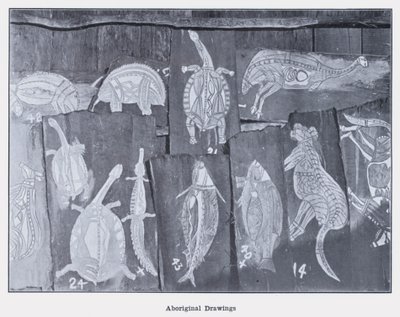 Desenhos Aborígenes (foto a p/b) de Photographer Australian
