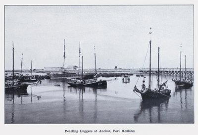 Pearling Luggers at Anchor, Port Hedland (foto a p/b) de Photographer Australian