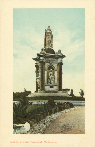 Queen Victoria Memorial, Melbourne, Victoria, Austrália (cor litho) de Photographer Australian