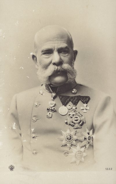 Francisco José I (fotografia a preto e branco) de Photographer Austrian