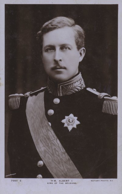 Albert I, Rei da Bélgica (foto a p/b) de Photographer Belgian
