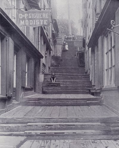Canadá: Break-Neck Steps, Quebec (foto a p/b) de Photographer Canadian