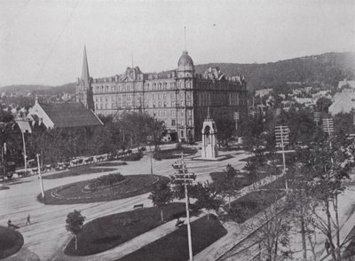 Dominion Square e Windsor Hotel, Montreal (foto a p/b) de Photographer Canadian