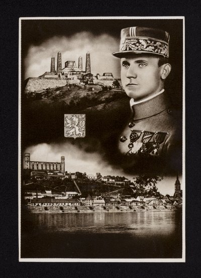 Milan Ratislav Stepanik, soldado eslovaco que serviu como general no exército francês na Primeira Guerra Mundial e como Ministro da Guerra da Tchecoslováquia (foto a p/b) de Photographer Czech
