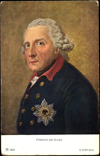 Artista Ak Friedrich o Grande, Friedrich II da Prússia, Ackermann 1653 (fotografia a preto e branco) de Photographer German