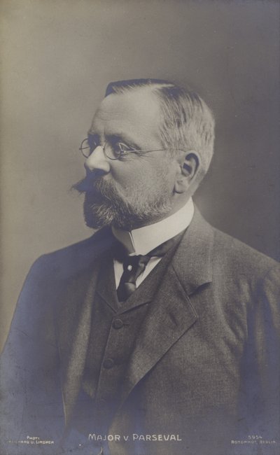 August von Parseval, designer de aeronaves alemão (foto a p/b) de Photographer German