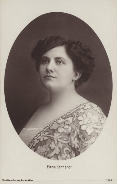 Elena Gerhardt, cantora de ópera alemã (foto a p/b) de Photographer German