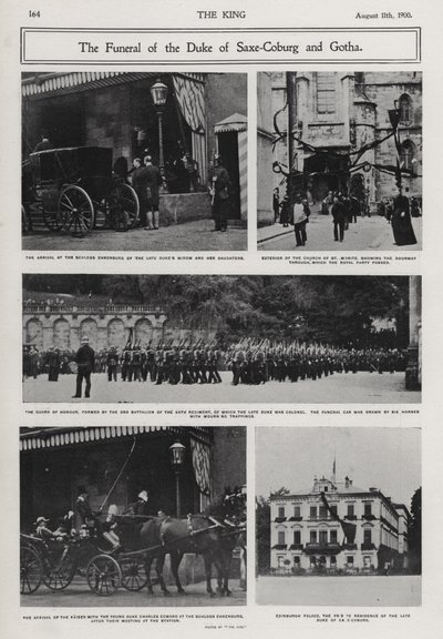 Funeral de Alfred, Duque de Saxe-Coburg e Gotha, segundo filho da Rainha Vitória e do Príncipe Alberto, Coburg, Alemanha de Photographer German